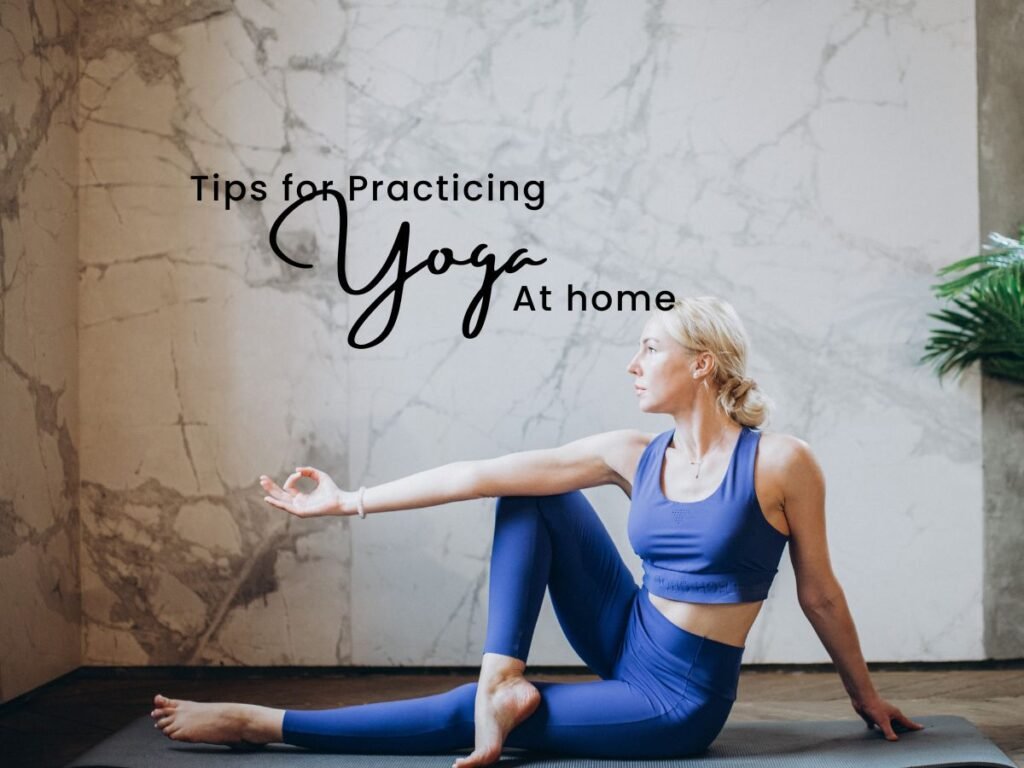 Peaceful home yoga space with natural light and plants
