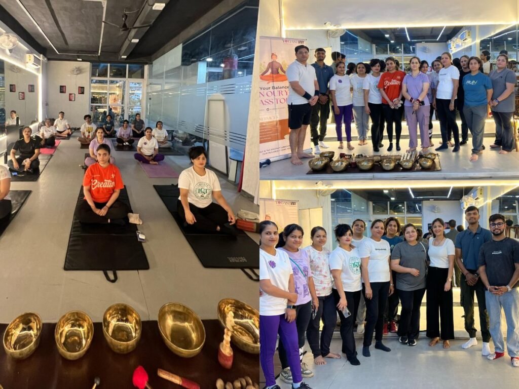 Participants in sound healing session in Faridabad